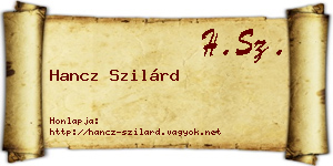 Hancz Szilárd névjegykártya